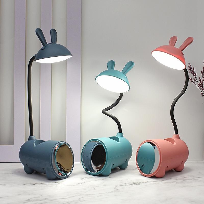 Đèn LED Tích Điện Để Bàn Kèm Gương Trang Điểm FY004 SIÊU CUTE