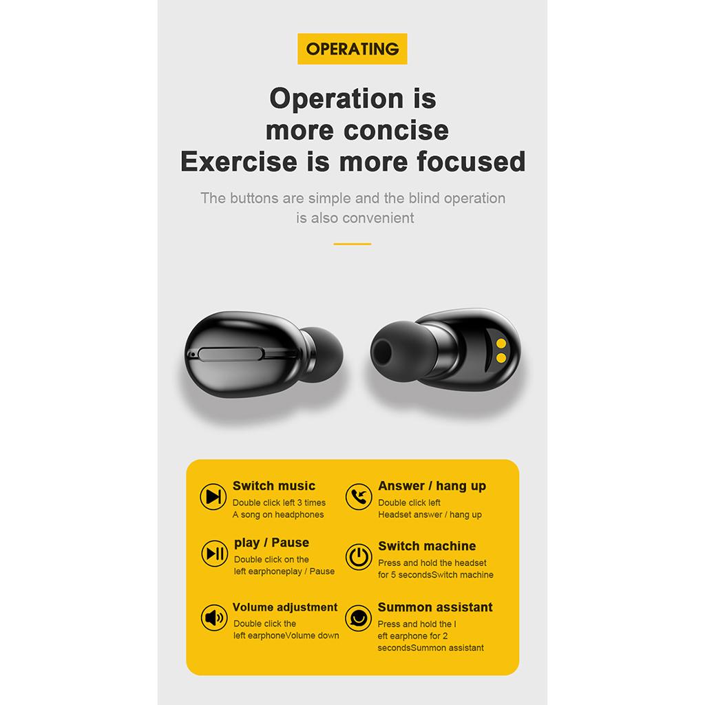 Bluetooth Wireless Earbuds, L13 TWS Wireless Earbud Headphones in-Ear Earphones with Charging Case