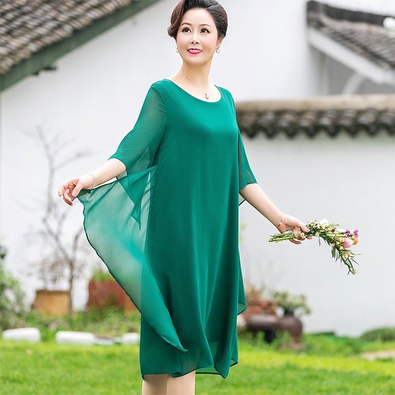 Đầm suông duyên dáng bồng bềnh cho ngừoi lớn tuổi GD08-0121