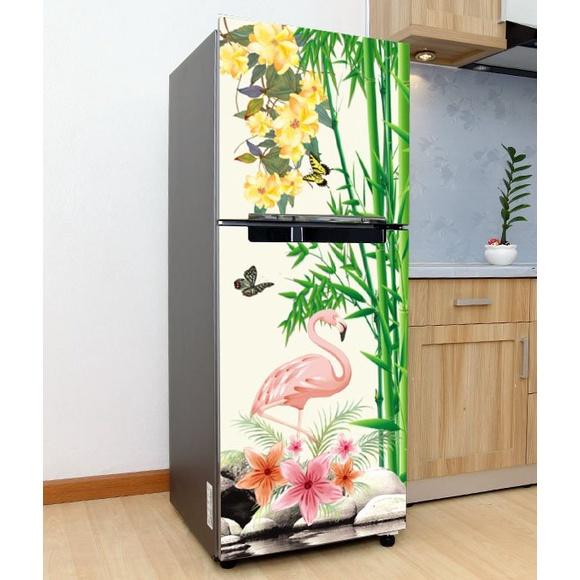 DECAL DÁN TỦ LẠNH MẪU HỒNG HẠC 5 ĐẸP - BỀN - SANG