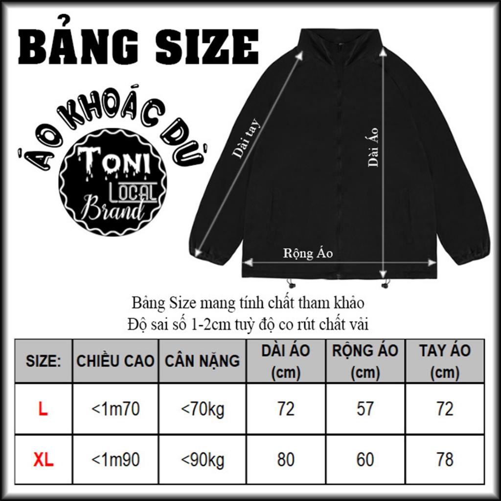 Áo Khoác Dù Local Brand Toni.Brand Jacket Mero 2 Lớp nam nữ form rộng Unisex