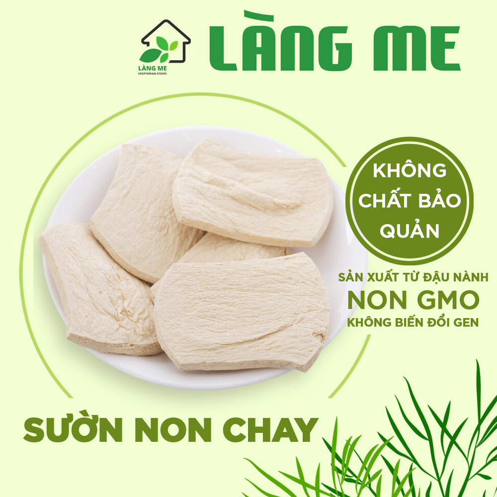 Sườn Chay Loại Ngon , Thực Phẩm Chay Thành Phần Tự Nhiên Không Chất Bảo Quản Không Biến Đổi Gen Sườn Non Chay Làng Me ( 200 gr )