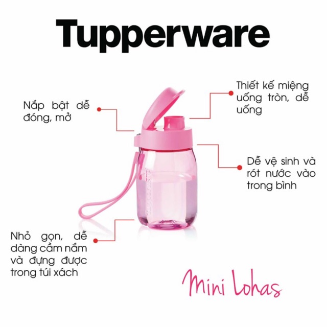 Bình nước Mini Lohas 310ML Tupperware (màu mới)