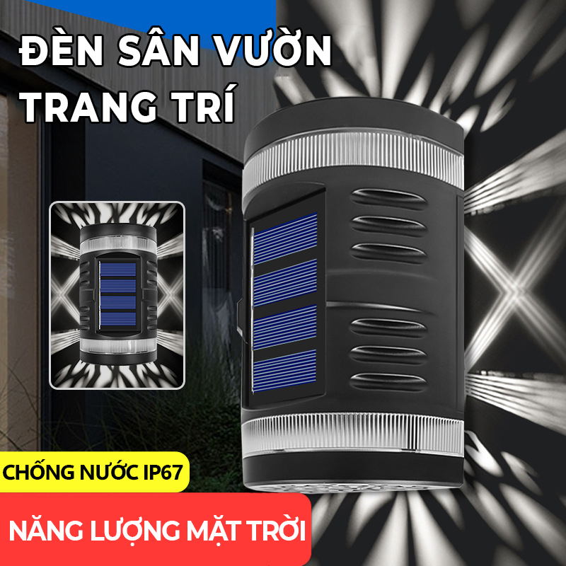 Đèn năng lượng mặt trời gắn tường - đèn trang trí tỏa 2 chiều,dễ dàng lắp đặt- K1559