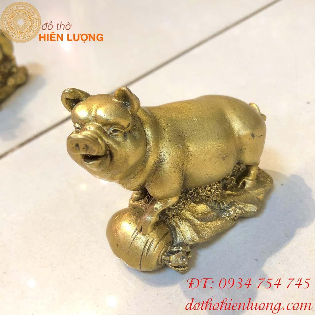 Tượng Heo Trơn Bằng Đồng Phong Thủy