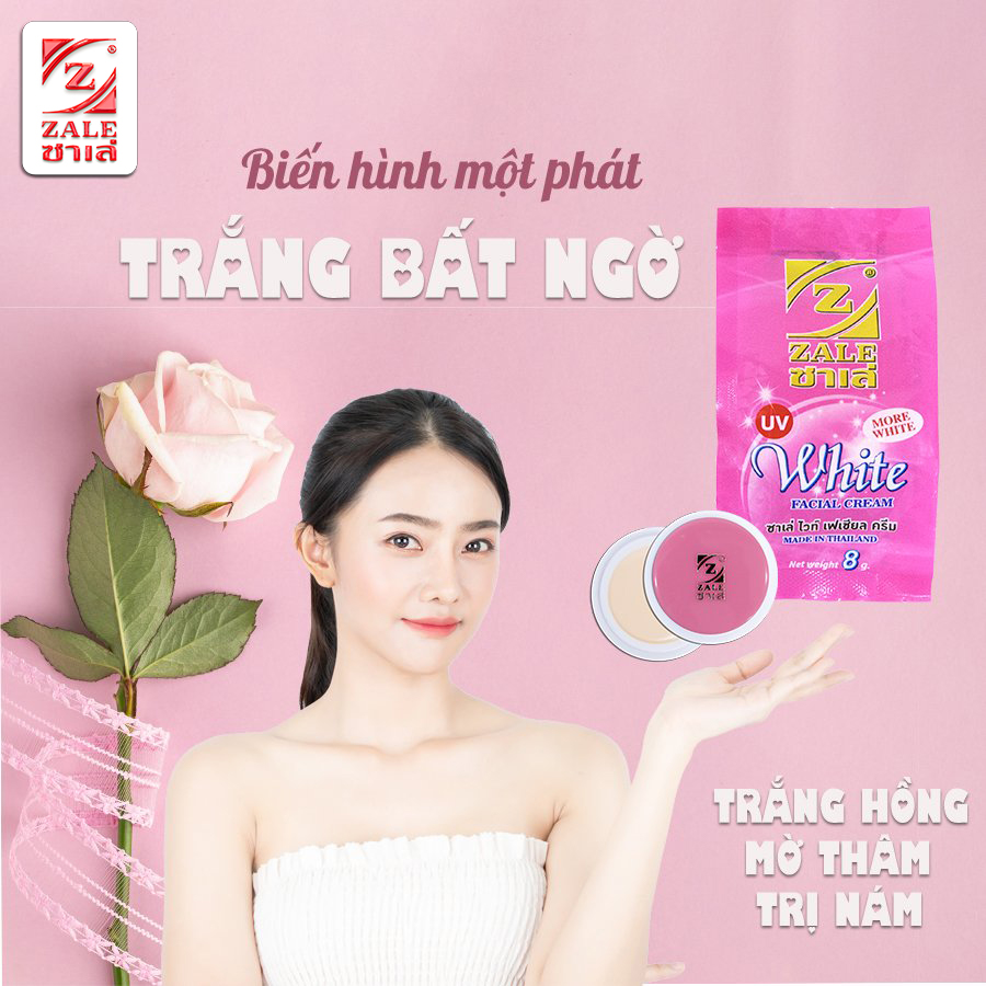 Kem Dưỡng Trắng Da Đẹp Liền Z ZALE HỒNG NGỌC TRAI 8g - BỘ 12 HỦ