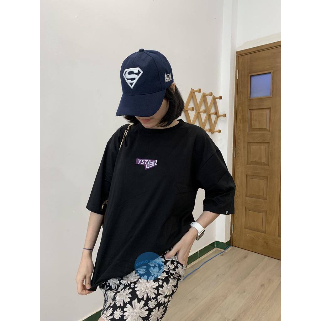 Áo thun unisex đen in nổi trước ngực-freesize-thun co giãn 4 chiều