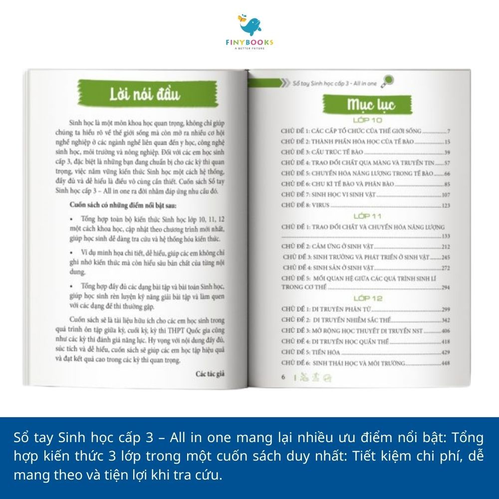 Sách - Sổ Tay Sinh Học Cấp 3- All In One (Cập Nhật Chương Trình SGK Mới) - TKBooks
