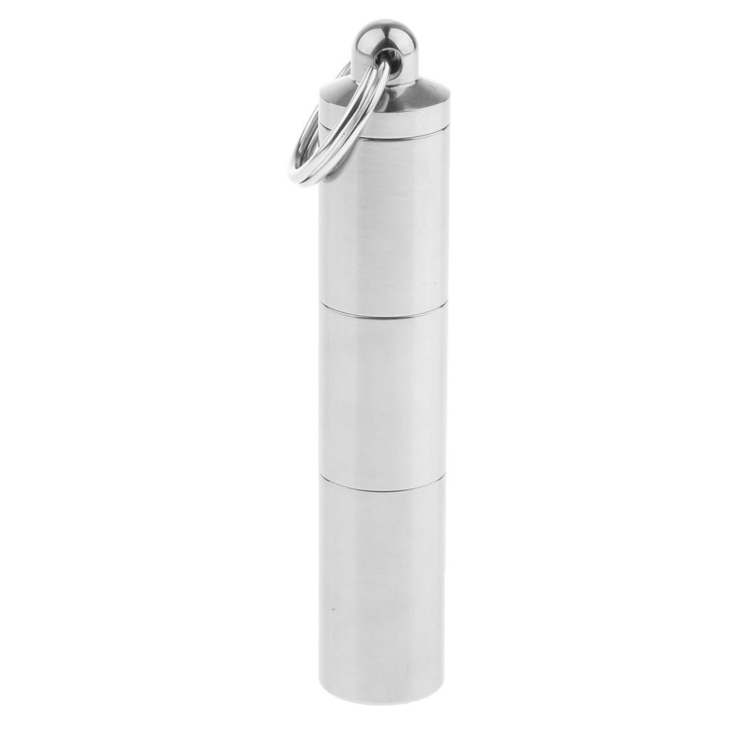 Waterproof Titanium Pocket Pill Box Capsule Tablet Bottle Holder Organizer Case Outdoor Travel