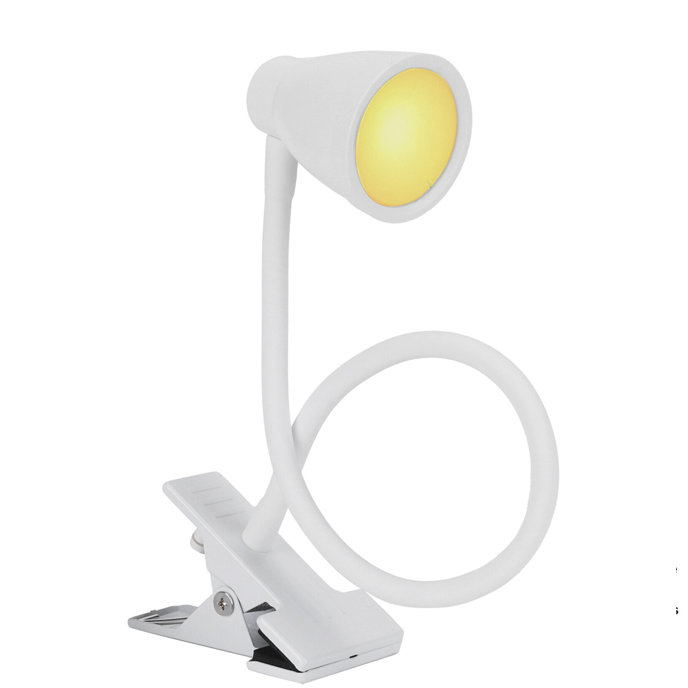 Đèn học, Đèn đọc sách kẹp đầu giường đa năng bóng LED 3 chế độ ánh sáng 3W, Nguồn USB 5V