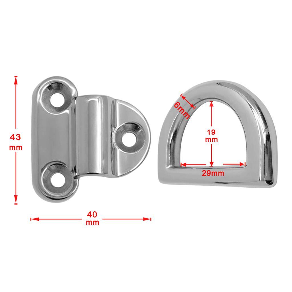2x Small Folding Pad Eye Deck Lashing  Staple Cleat for Trailer Boat