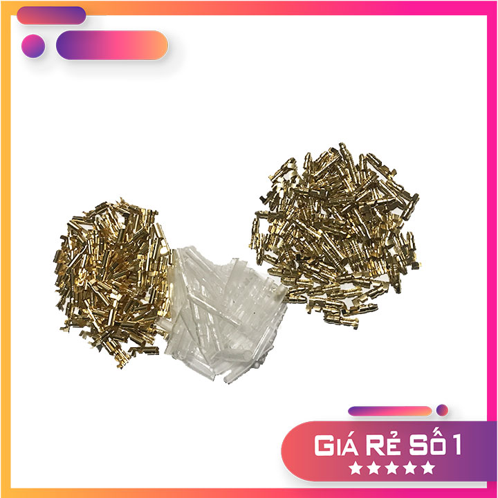 Bộ cốt cos đồng đầu cắm, đực + cái + vỏ nhựa điện xe máy 3.5mm ( bộ 10 và bộ 50)
