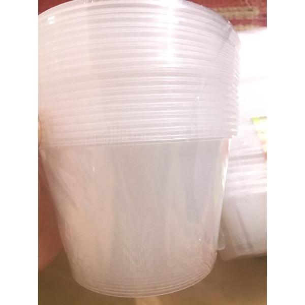 Lốc 10 cái hộp nhựa chữ nhật/ hộp nhựa tròn kèm nắp dùng để đựng thực phẩm, dùng được trong lò vi sóng