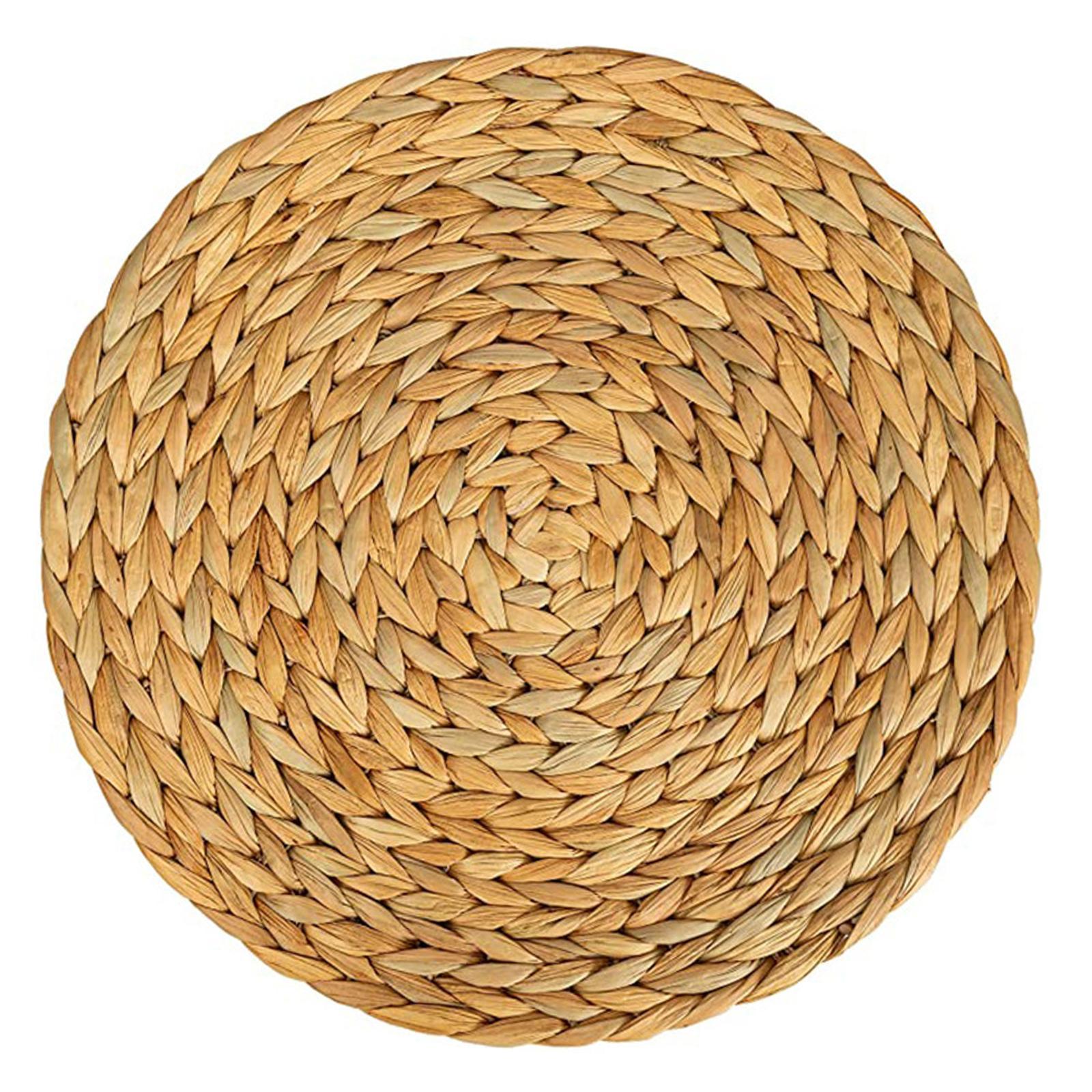 Woven Placemats Heat Resistant Pads Dishes Indoor Coffee Cup Round Table Mat
