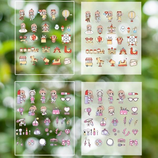 Set 2 tấm Sticker dễ thương theo chủ đề màu - MiuSua