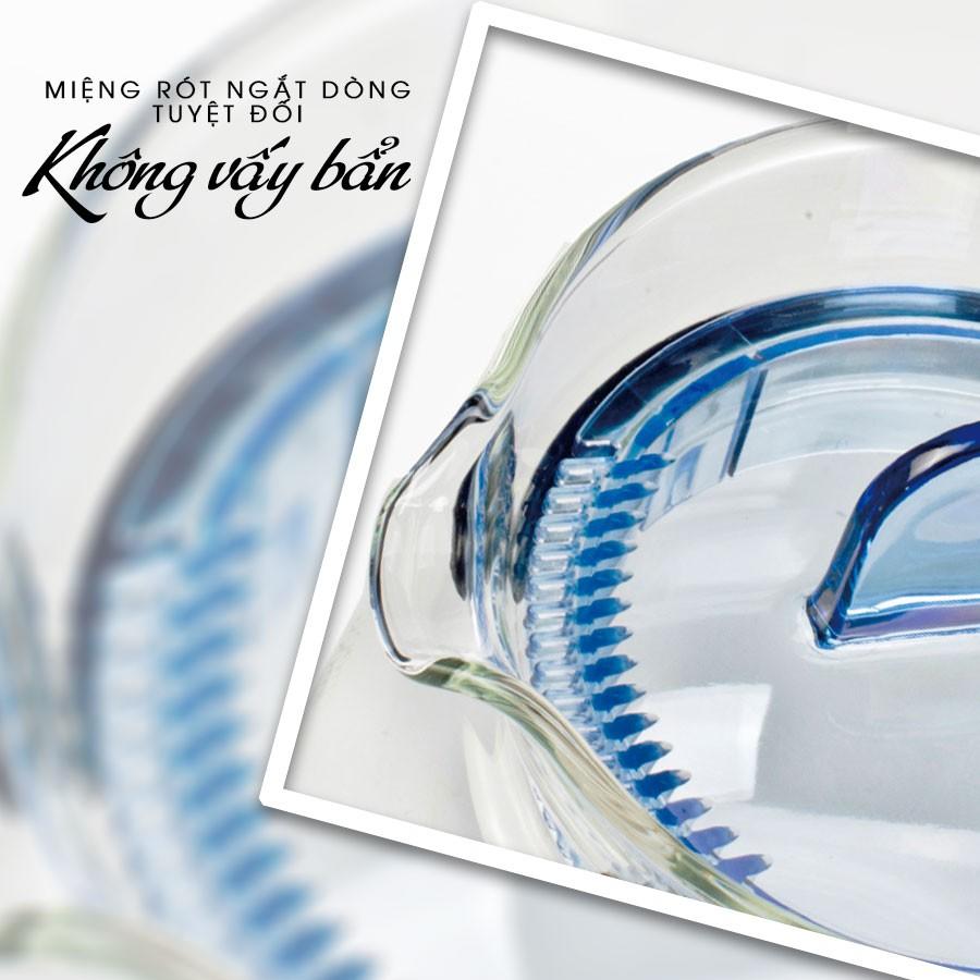 Bình trà thủy tinh Iwaki 400ml - xanh dương