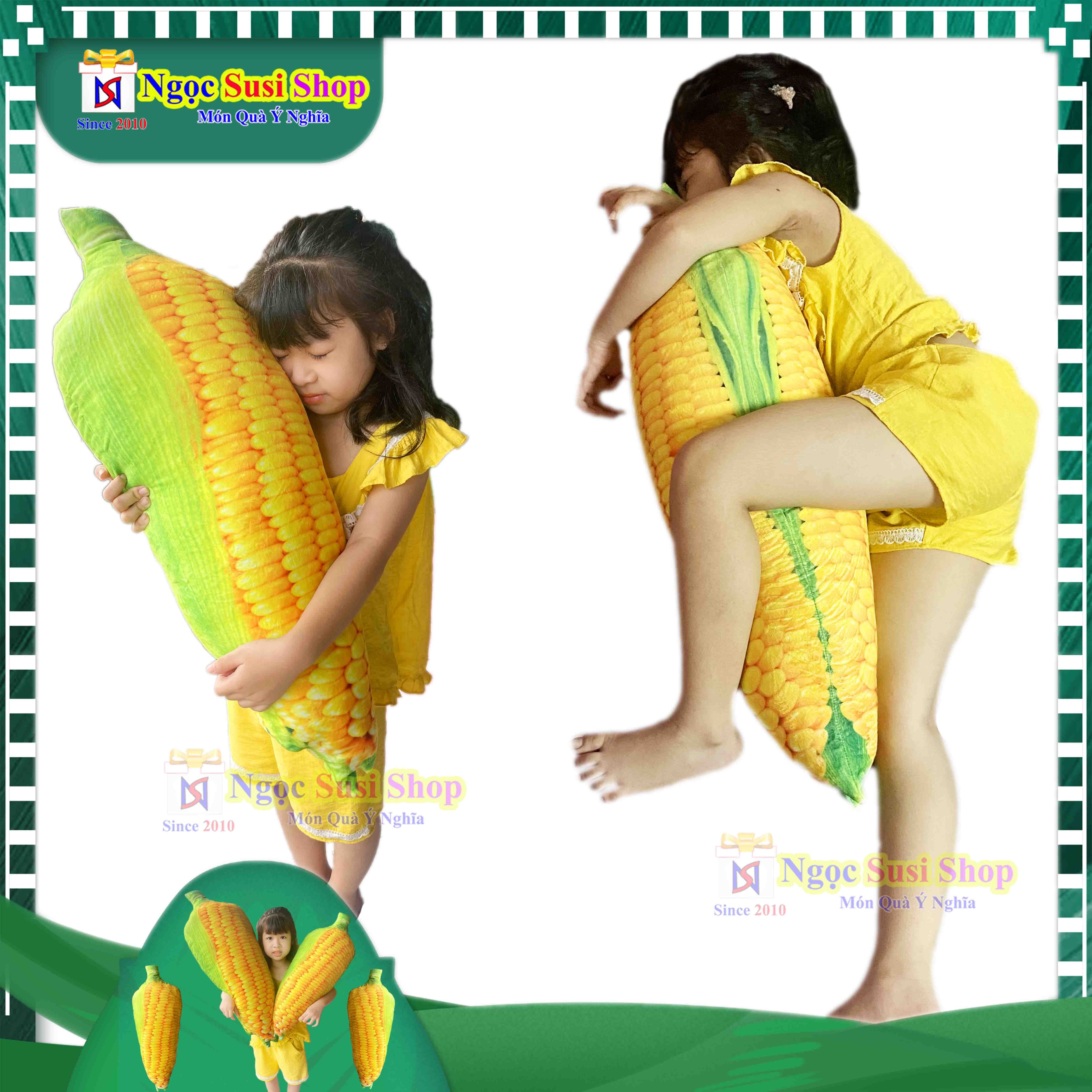 GẤU BÔNG TRÁI BẮP 3D SIÊU MỀM MỊN ÔM NGỦ - THÚ BÔNG TRÁI BẮP