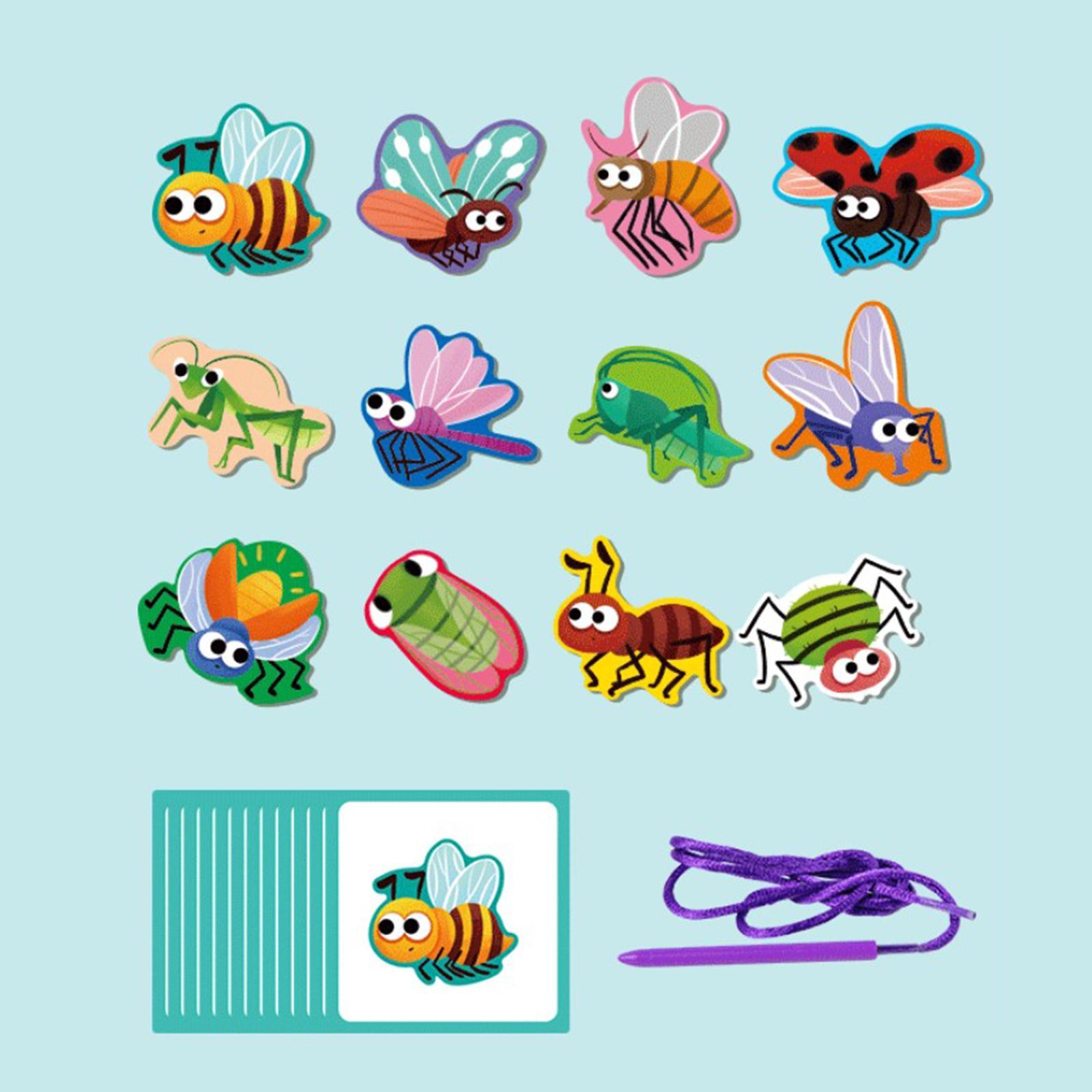 Animal Blocks Threading Toy Learning Activities for Ages 3 4 5 Years Old