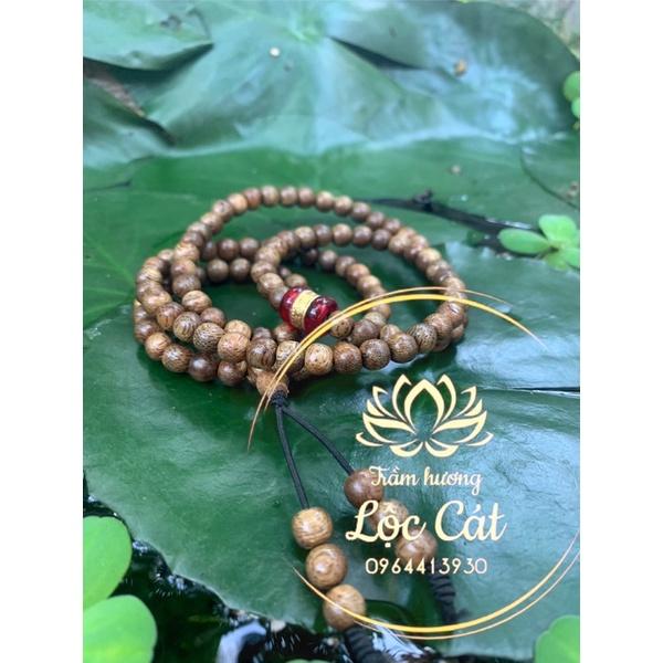 Vòng tay trầm hương thơm dịu nhẹ mix ngọc lu thống may măn bình an | Đỏ| Xanh| Trắng | size 6-8li nam nữ