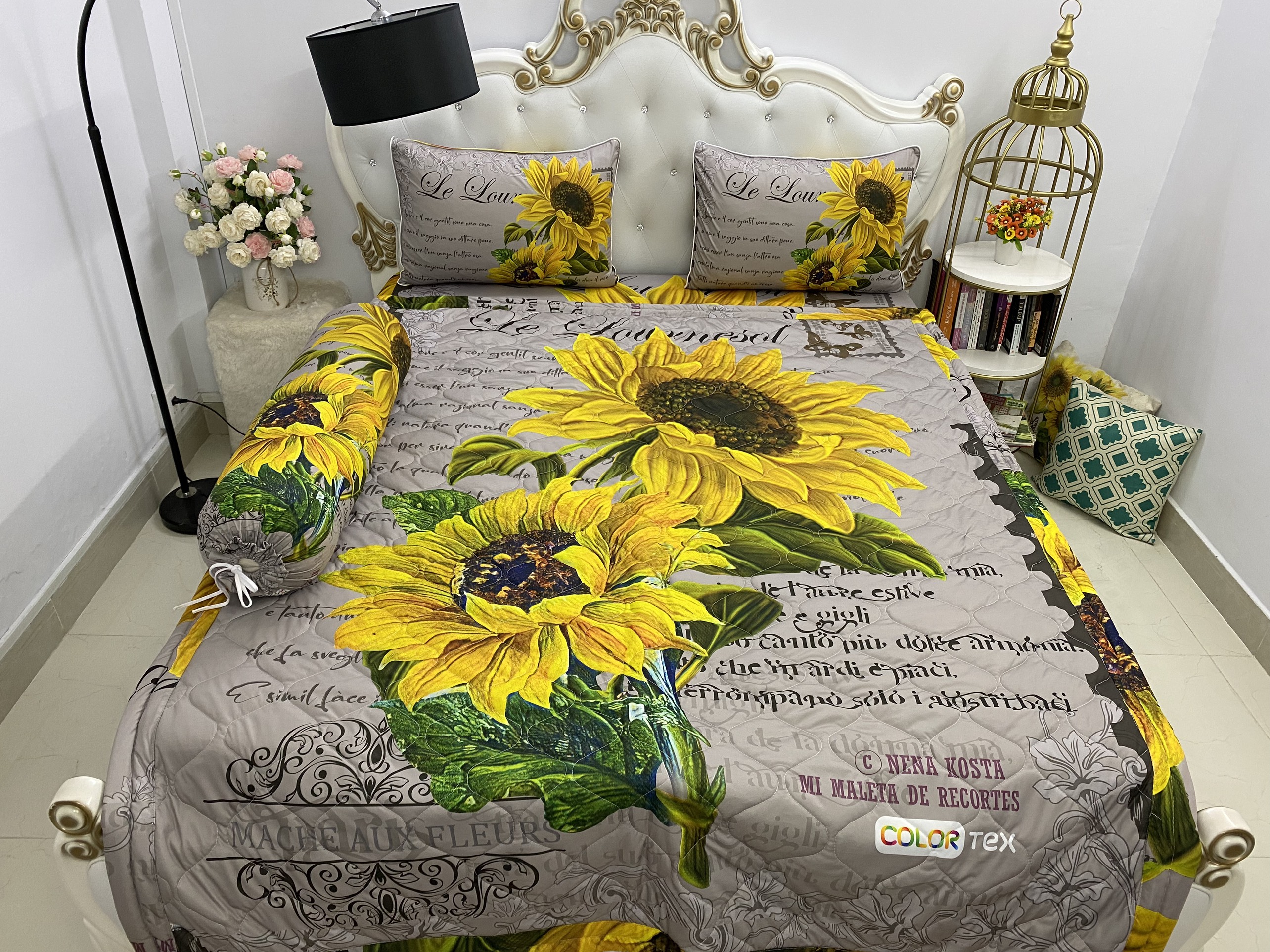 Bộ Drap mền gối thun Ý 5D Cao Cấp , mát lạnh, thấm hút tốt.