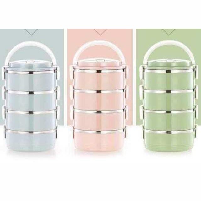 Hộp cơm 4 tầng lúa mạch, Hộp Cơm Giữ Nhiệt Luch Box