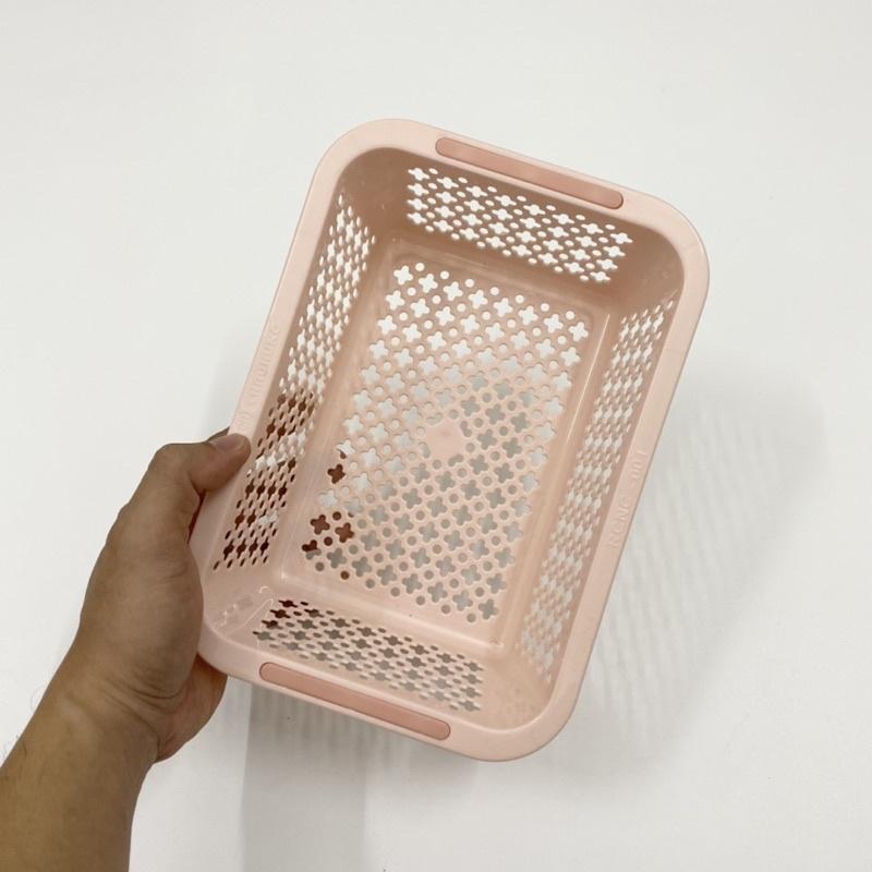 Rổ Nhựa Chữ Nhật Màu Pastel Sang Trọng Đa Năng Tiện Dụng Nhiều Kích Cỡ