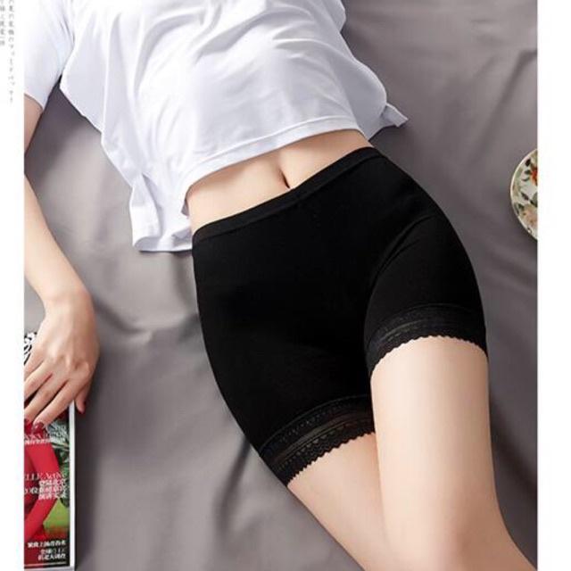 Quần mặc váy cotton lạnh pha ren mặc trong váy chất cotton phối ren đùi