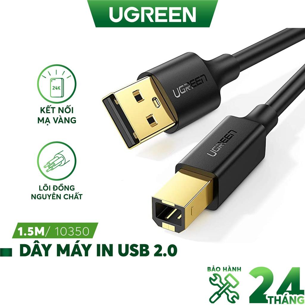 Dây Máy In Usb 2.0 Chuẩn A Đực Sang Chuẩn B Đực Độ Dài Từ 1 - 5M Ugreen Us135 - Hàng Chính Hãng - 1.5M 10350