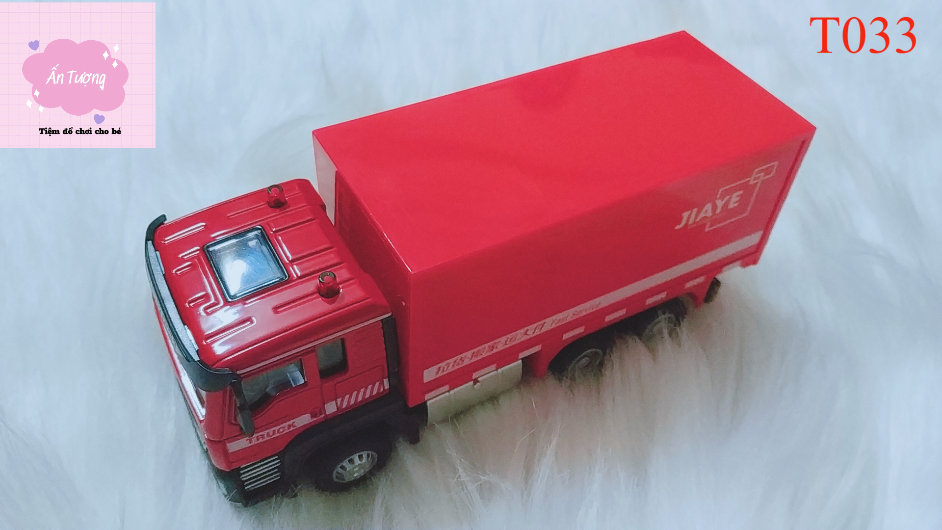 Đồ chơi mô hình xe tải Container, xe chở bưu kiện có đèn có nhạc, đầu xe bằng kim loại chi tiết sắc sảo, chạy đà rất xa
