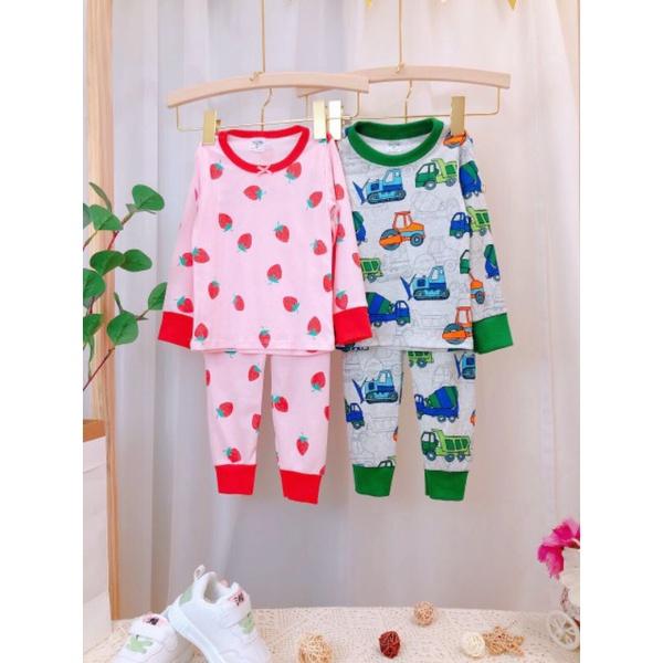Bộ dài tay bozip cotton loại đẹp hình in màu và thêu đắp cho bé