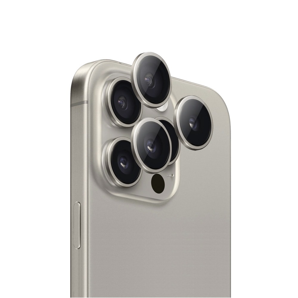 Bộ vòng kính cường lực viền kim loại bảo vệ camera cho iPhone 15 Pro / 15 Pro Max / 15 Plus / iP 15 hiệu HOTCASE Kuzoom AR-LENS độ cứng 9H, chống trầy xước, giữ nguyên chất lượng ảnh chụp - Hàng nhập khẩu