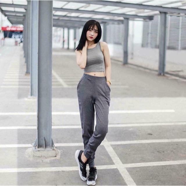 Quần Jogger nữ chât liệu len tăm dày dặn-Sam clothing