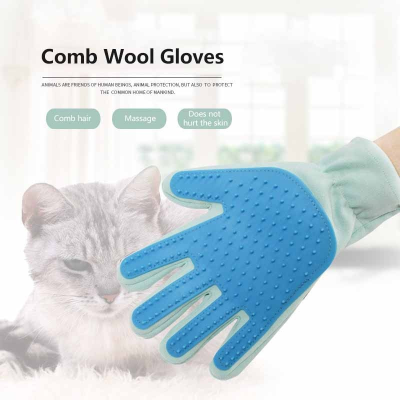 Găng tay tắm chăm sóc và lấy lông cho chó mèo bản cải tiến - Genyo Gloves 008 ( màu giao ngẫu nhiên )