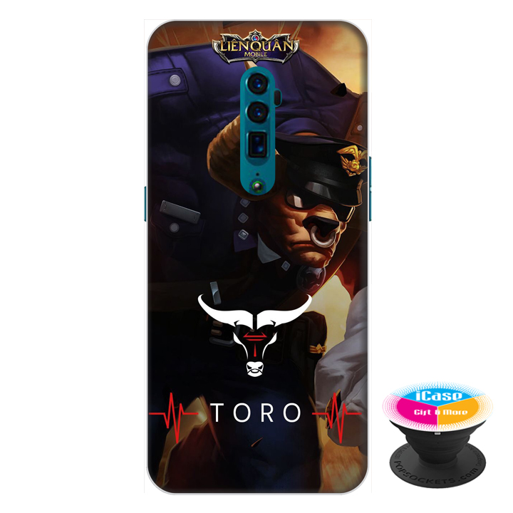 Ốp lưng dành cho điện thoại Oppo Reno 10X Zoom hình TORO tặng kèm giá đỡ điện thoại iCase xinh xắn - Hàng chính hãng