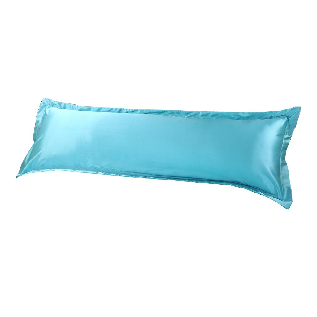 Luxury Silk Body Pillow Cover Pillowcase Replacement Water Blue-120x48cm