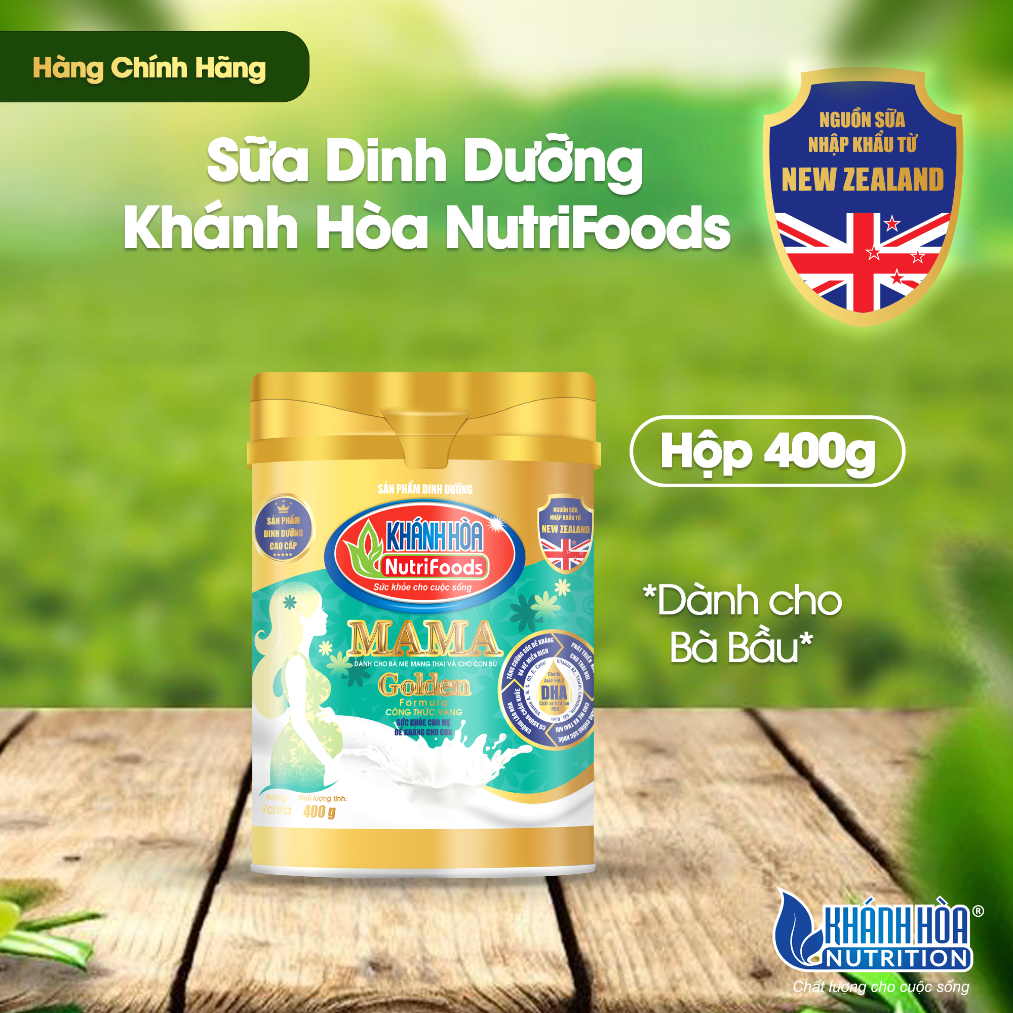 Sữa Bột Mama Golden Formula Dành Cho Mẹ Mang Thai & Cho Con Bú - Khánh Hòa Nutrifoods- Hộp 400G/900G