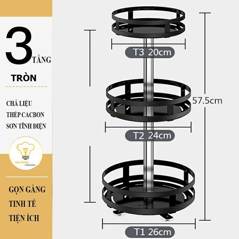 Kệ gia vị tròn xoay sơn tĩnh điện chống gỉ cao cấp - hàng đẹp giá tốt