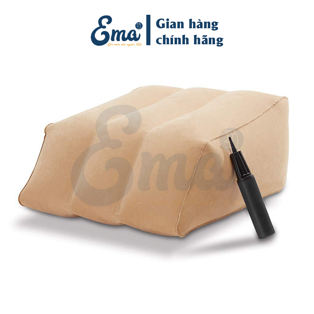 Gối kê chân bơm hơi cho người suy giãn tĩnh mạch KT 63x60x32cm - Hàng nhập khẩu - Gác chân, tựa lưng thoải mái - Gấp gọn tiện mang theo