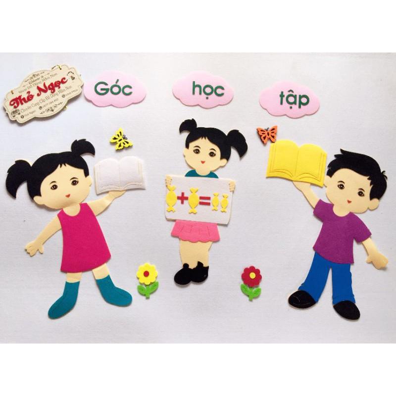 cả bộ tranh góc bằng nỉ (Nhân vật cao 45cm)- Đồ dùng mầm non- Đồ chơi bằng nỉ