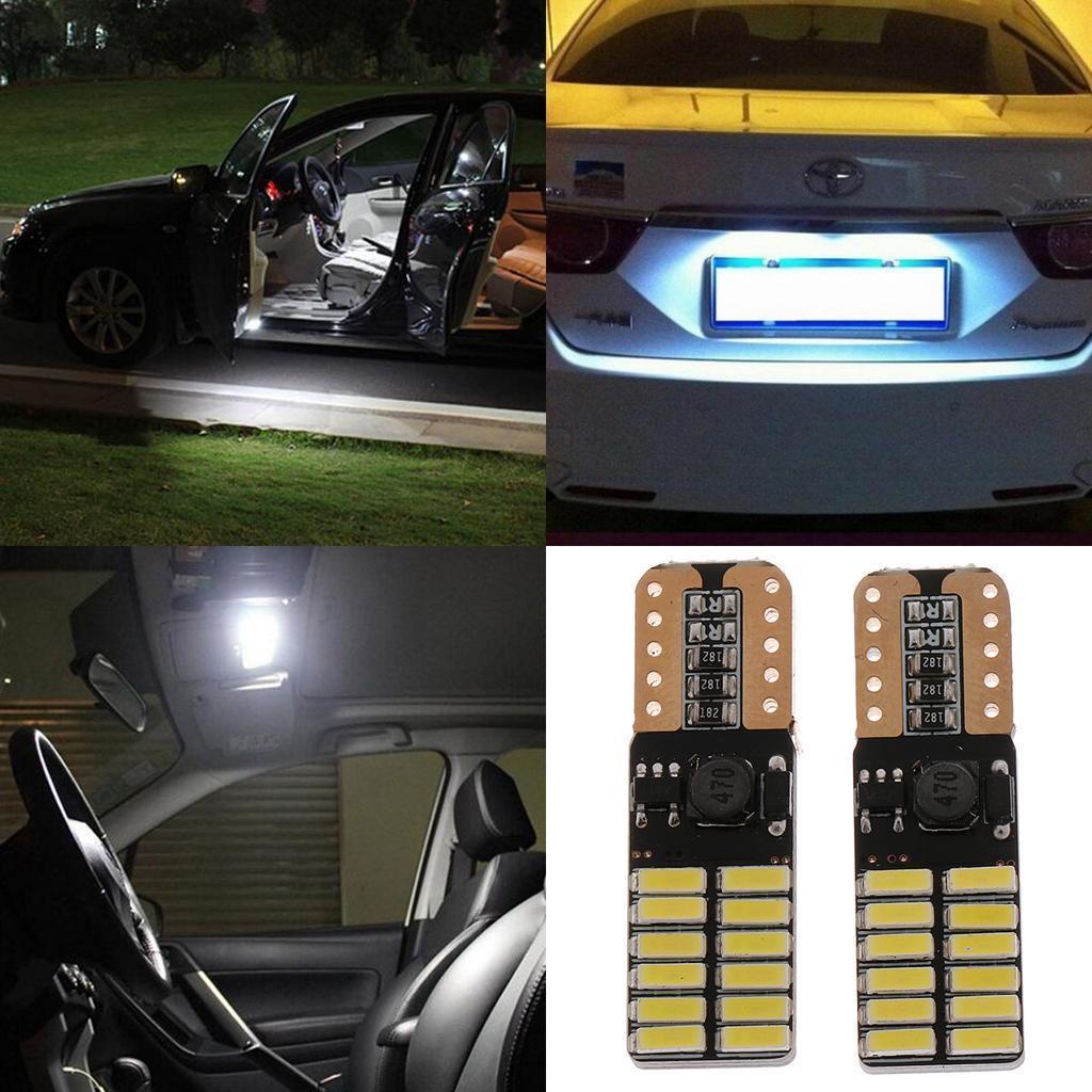 2 Pieces Universal Car 12V T10 4014 24-SMD LED Light Lamp Bulb