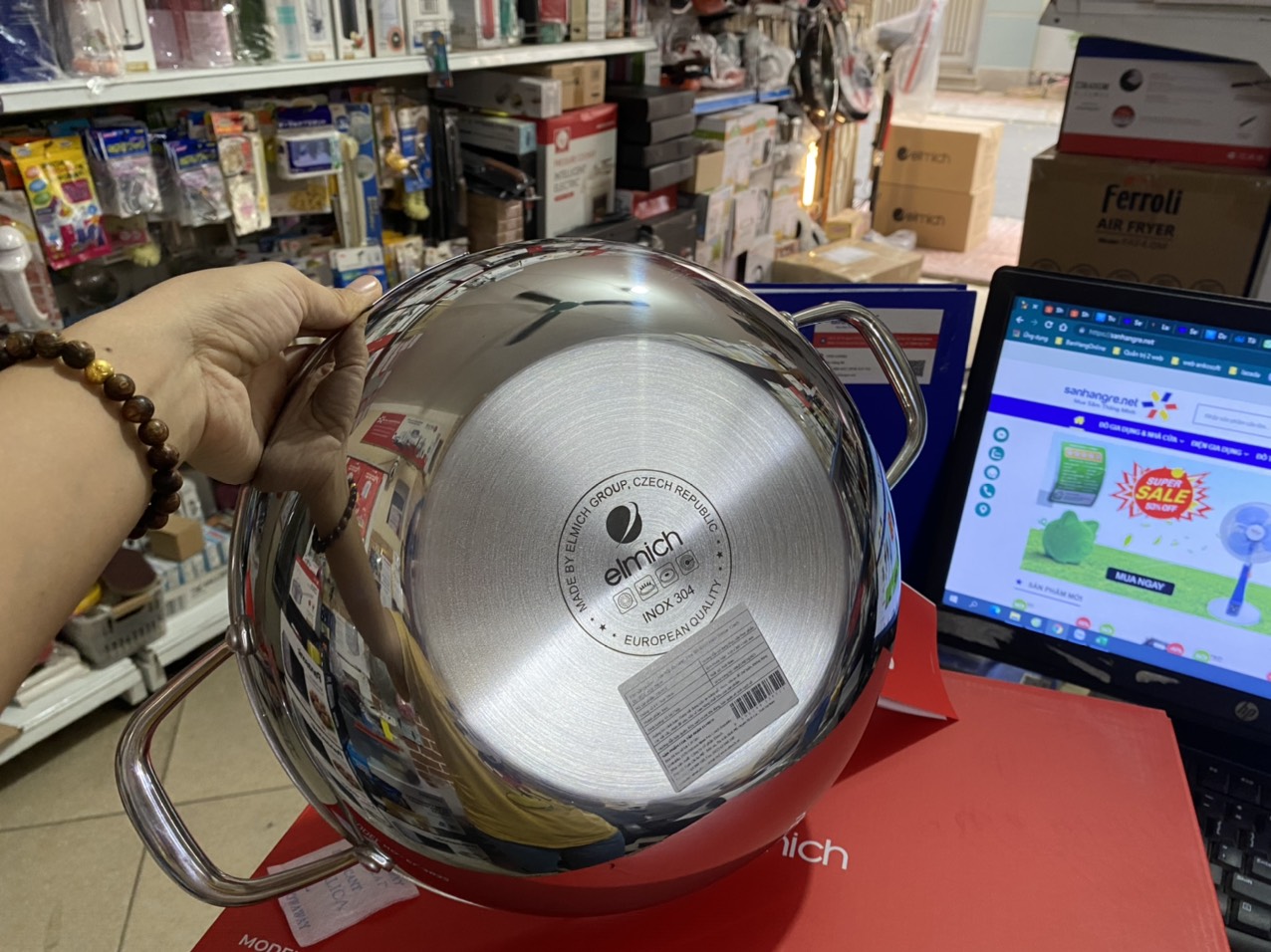 Chảo Vân Đá Chống Dính, Sâu Lòng 3 Lớp inox Liền Khối - ELMICH TRI-MAX CZ - Hàng Chính Hãng