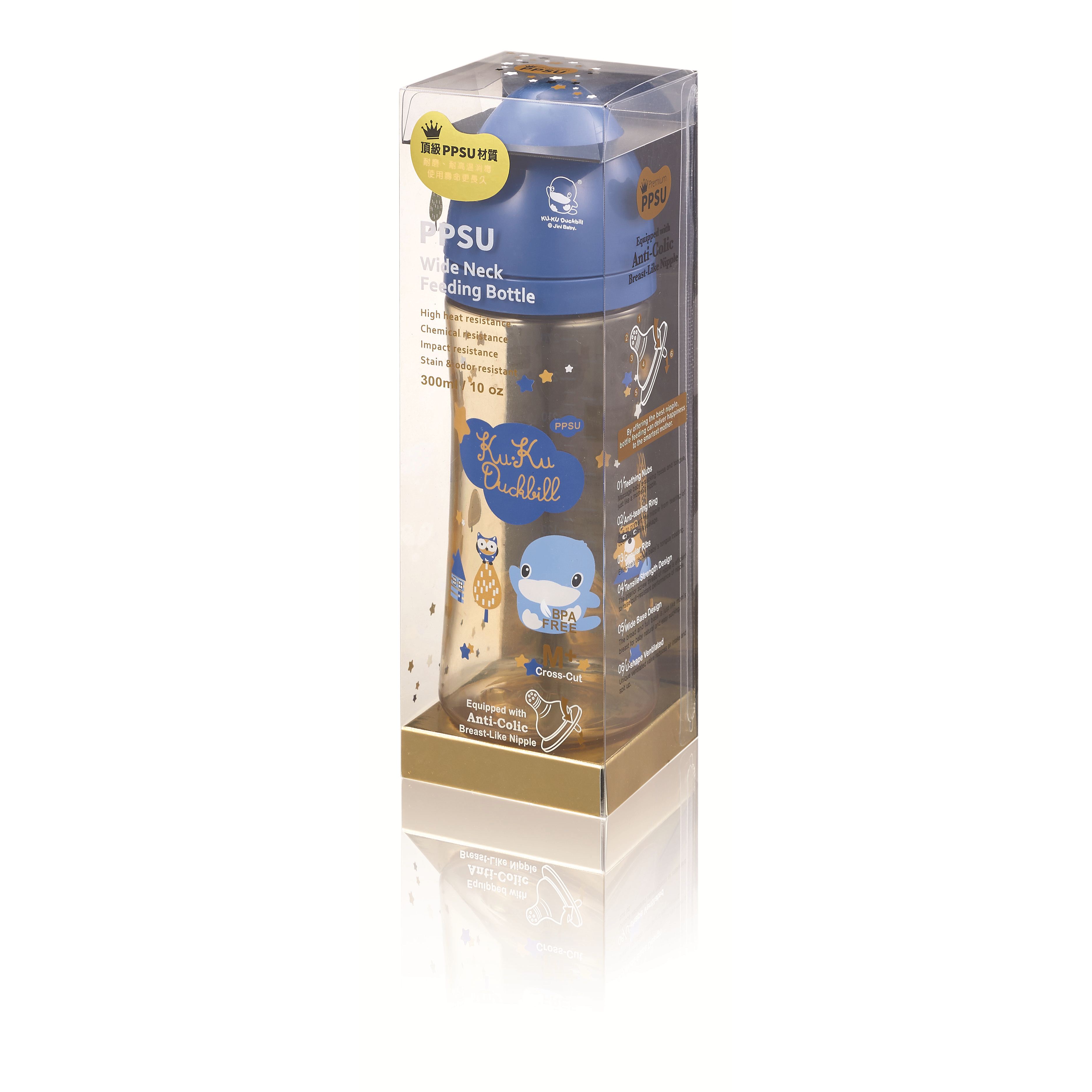 BÌNH SỮA CỔ RỘNG BẰNG NHỰA PPSU KUKU KU5857 - 300ML