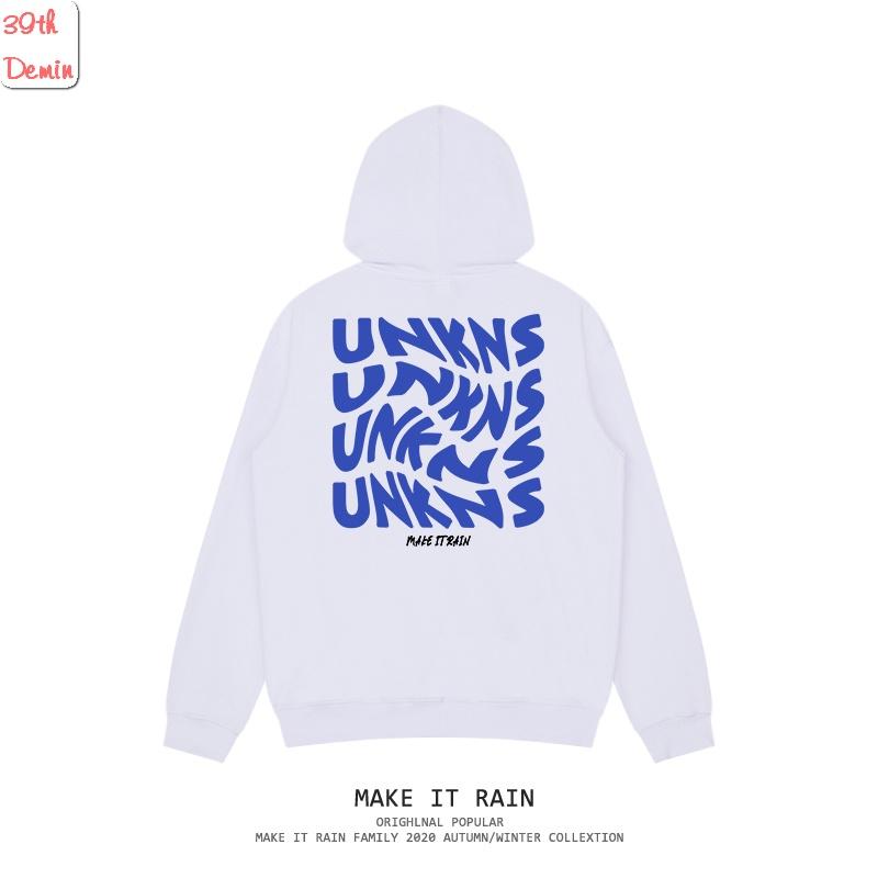 Áo Hoodie phong cách Hàn Quốc in chữ nghiêng UNKNOW graffiti chất NỈ COTTON lót BÔNG unisex nam nữ