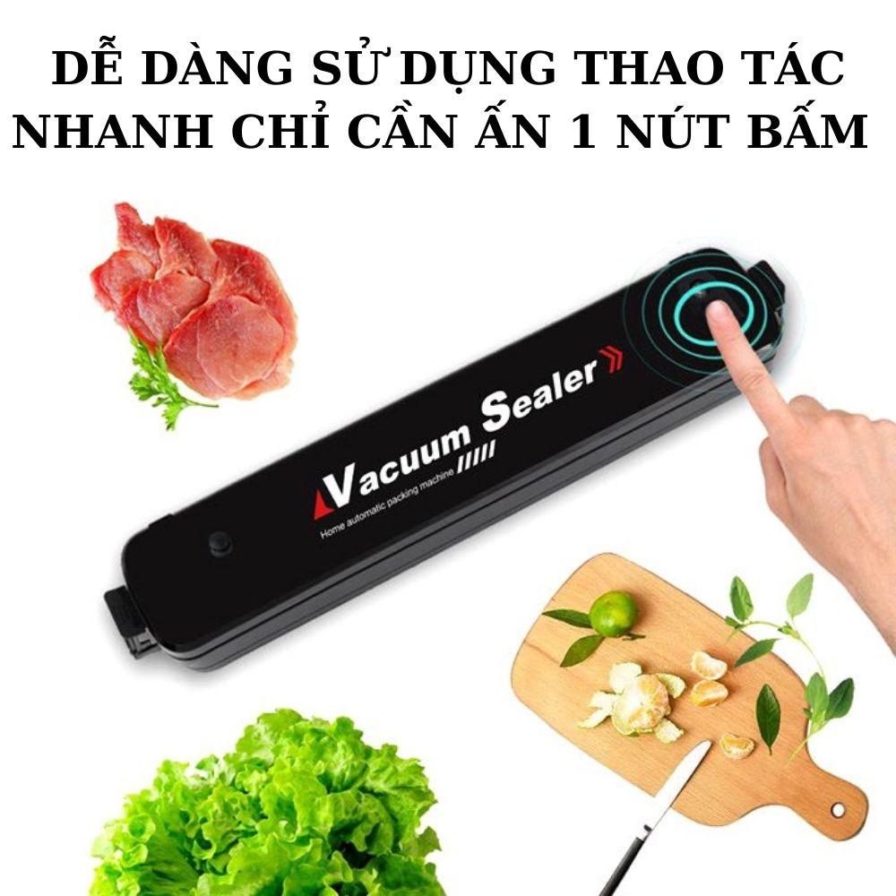 Máy Hút Chân Không Thực Phẩm Không Kén Túi Kèm Hàn Miệng Túi Vacuum Sealer Mẹ Gạo( TẶNG 10 túi hút )