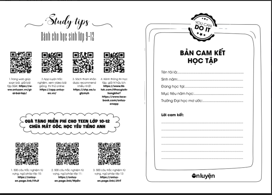 Sổ tay Study planner kế hoạch học tập 