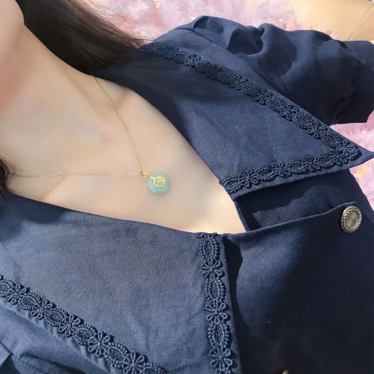 Đồng Điếu Kèm Dây Chuyền May Mắn, Chiêu Tài.