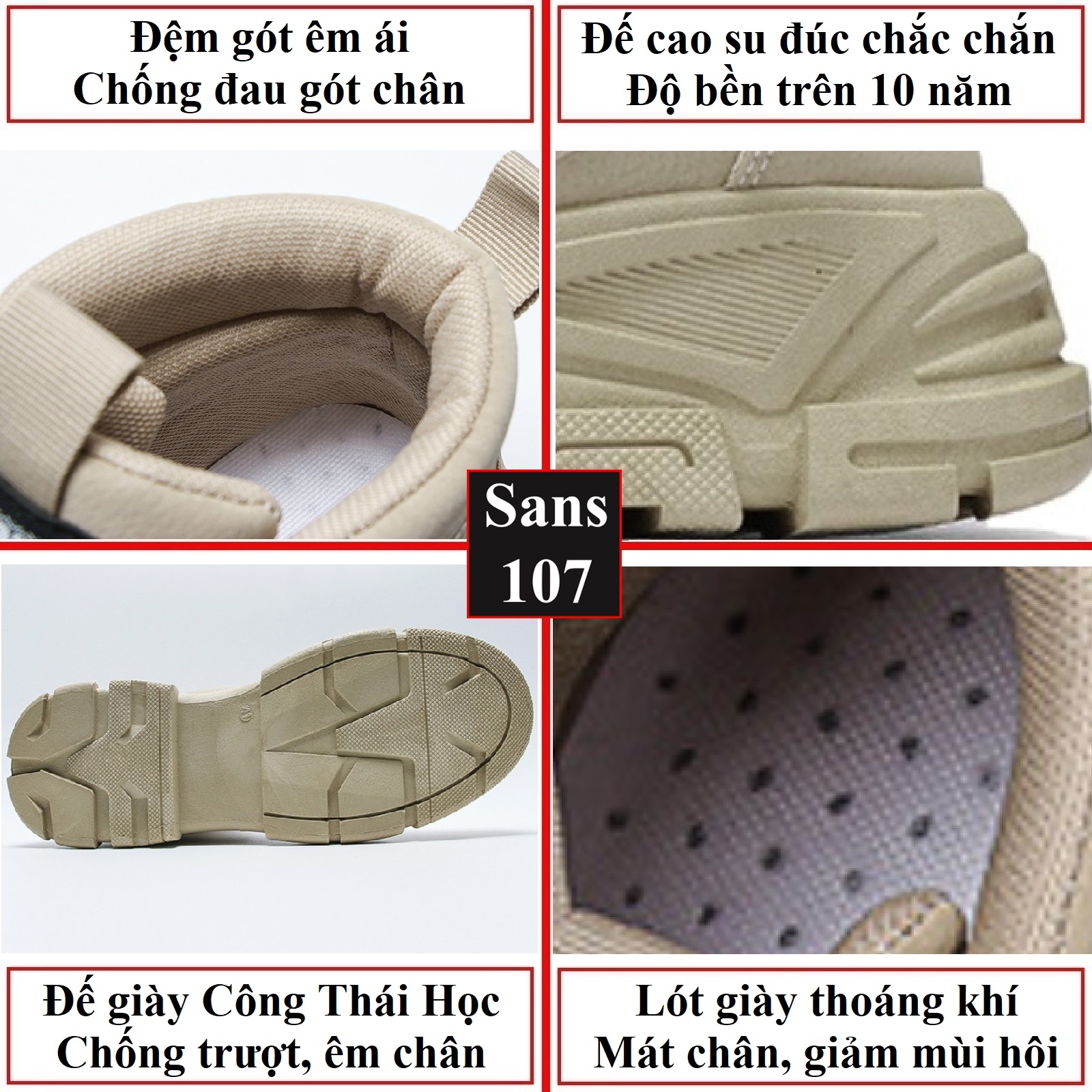 Boot nam cao cổ độn đế 6cm Sans107 boost đen bot xám be boots có dây buộc bốt lửng fullbox size 39 40 41 42 43 44