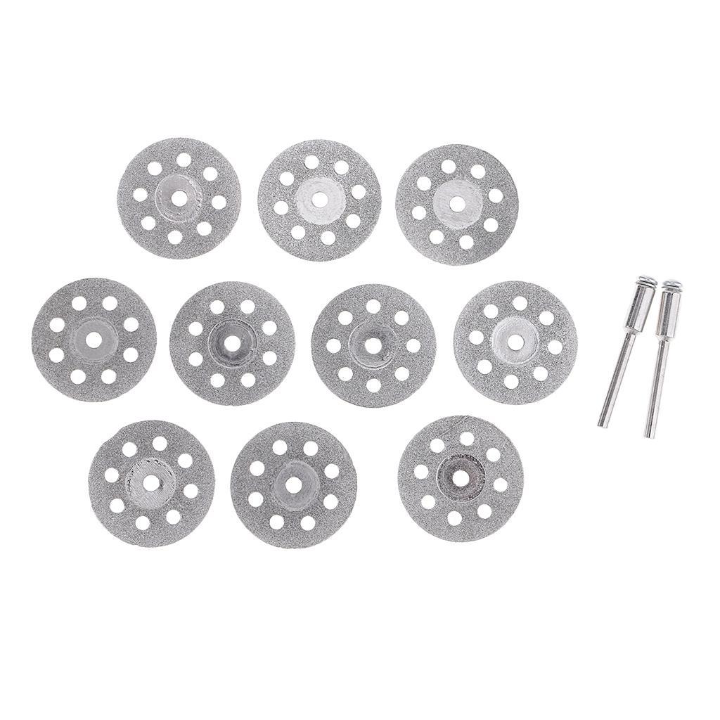 10 Piece Diamond Cutting Wheels Cut Off Discs Drill Bit with Mandrel For Rotary Tool Stone Blade 22mm 25mm 30mm 35mm 40mm