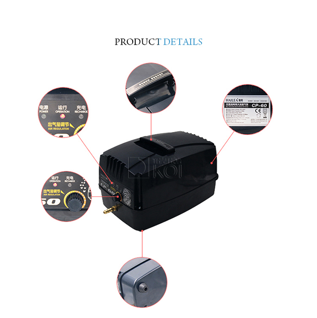 Máy sủi tích điện Hồ Koi Hailea CP 60 – CPA 100 – CPA 120