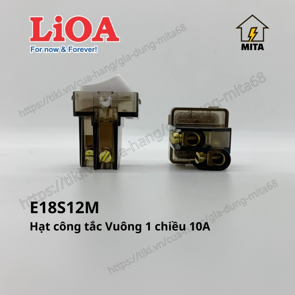 Hạt Công Tắc Vuông LiOA - Hạt Công Tắc, Đèn Báo, Cầu Thang, Bình Nóng Lạnh, Chiết Áp